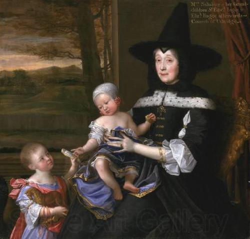 John Michael Wright Portrait of Mrs Salesbury with her Grandchildren Edward and Elizabeth Bagot Oil on canvas Spain oil painting art